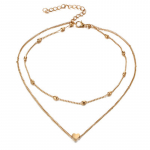 Moodne vintage mitmekihiline Heart Choker kaelakee ripats kuldne h&otilde;bedane naiste peoehted kuld