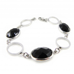 Les Tr&eacute;sors De Lily [H0351] - Bracelet Acier 'Linda' noir must