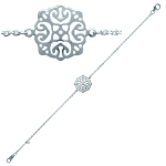 Les Tr&eacute;sors De Lily [H6256] - Bracelet Argent 'Chor&eacute;graphie' argent&eacute; - 13 mm h&otilde;be