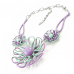 NOA [I5360] - Collier Cr&eacute;ateur 'Marguerite' vert violet lilla