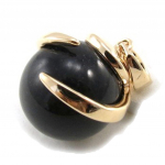 Les Tr&eacute;sors De Lily [J0169] - kullatud ripats  Perla  must kuld - 25x15 mm must