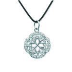 Les Tr&eacute;sors De Lily [J0872] - Collier Argent 'D&eacute;esse' blanc argent&eacute; - 14 mm valge