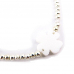 Les Tr&eacute;sors De Lily [J6657] - Bracelet cr&eacute;ateur 'Tr&egrave;fle' blanc argent&eacute; valge