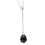 Les Tr&eacute;sors De Lily [J8649] - h&otilde;bedane kaelakee  Linda  must h&otilde;be (roodiumiga kaetud) - 45x8 mm must