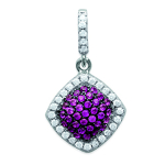 Les Tr&eacute;sors De Lily [L6696] - h&otilde;bedane ripats 'Sissi' roosa valge h&otilde;be (roodiumiga kaetud) - 10x10 mm Heleroosa