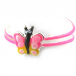 Les Tr&eacute;sors De Lily [N0346] - Bague Pied Argent 'Papillon' rose Heleroosa