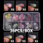 Bimoo 36tk/karp Mix Color Milking Egg Fly Combo komplekt Forellik&auml;rbse p&uuml;&uuml;dmine Nude Egg Flies Glow Bug Suurus 12 36pcs/box