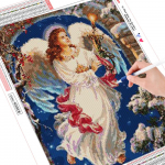 HUACAN 100% Full 5D Diy Daimond Painting Cross-l&uuml;liti Beauty Angel Teemantmaal T&auml;isruudukujuline Rhinestones Maalimine Tikand Full square 25*30 cm
