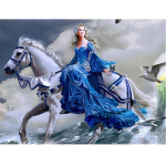 T&auml;ielik 5D Teemantmaaling Purpurne kleit Printsess Drill Tikand Ristpistes Kodukaunistus K&auml;sitsi valmistatud 25x30cm