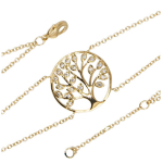 Les Tr&eacute;sors De Lily [R1545] - Bracelet Plaqu&eacute; or 'Arbre de Vie' blanc dor&eacute; - 20 mm valge