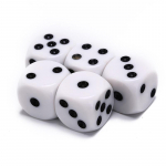 5 tk Peen kaasaskantav &uuml;mmargune nurgaga Hexahedron Dice Club Party universaalne 16 mm joogit&auml;ring akr&uuml;&uuml;l valge white&black