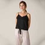 Kevadised uued pidžaamanaised Seksikad triibulised Camisole p&uuml;ksid lahtised &ouml;&ouml;riided XL must