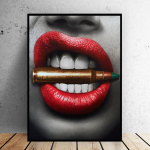 Punased huuled rahaga Tsitaat Plakat Prindi Seinakunst Pilt Teemantmaal Kodukaunistus 20X30CM