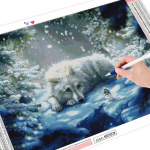 T&auml;isruudukujuline teemanttikandid Hundi teemantmaal Ristpistes talvine mosaiikm&uuml;&uuml;k Loomakaunistused toale Full Round 20X30CM