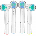 4 tk Oral B elektrilise hambaharja asendusharjapeade jaoks m&otilde;eldud standardsed puhtad asendushambaharjapead koos korkidega 4Pcs Toothrush Heads