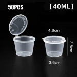 50 tk 25/30/40 ml plastist kaasav&otilde;etava kastme tassi konteinerid, hingedega kaantega toidukarp Pigmentv&auml;rvikarbi palett &uuml;hekordselt kasutatav kast
