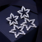 WWJ S&auml;ravad Double Star Big Drop K&otilde;rvar&otilde;ngad Tsirkoon Pulma Ehted Naistele valge