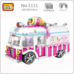 LOZ 1112 S&otilde;idukimudel Roosa J&auml;&auml;tis Kaubik Auto Veoauto Pood 3D Mudel Mini Klotsid Tellised Ehitusm&auml;nguasi lastele Kingitus Karbita