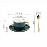 Briti koduhommikus&ouml;&ouml;gi peen keraamiline kohvitassi komplekt Luksuslik l&otilde;hnastatud teetass Segav Garland Cup veetass roheline