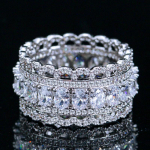 WWJ s&auml;delev AAA tsirkooniumoksiidi lai s&otilde;rmus 6 valge kulla v&auml;rv