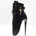 18 cm &uuml;lik&otilde;rge kontsaga terava ninaga lukustatav rihm Seksikad balleti poolsaapad 46 matt must v&auml;rv