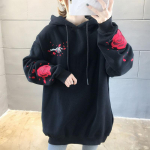 Crane Lilletikandid Harajuku Pusad Naiste S&uuml;gistalvine Paks Fliis Valge Must Kapuutsiga Pullover Topid Suurem&otilde;&otilde;dulised t&auml;navar&otilde;ivad Hip Hop dressipluusid XL