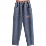 DIMANAF Plus Size Naiste Teksad P&uuml;ksid Denim Naiste Pliiats Elastne Basic Sinine K&otilde;rge V&ouml;&ouml;kohaga P&uuml;ksid Oversize Mood Uued P&uuml;ksid 5XL XXXL