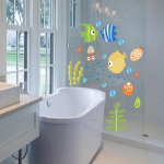 Vannitoa Cartoon Kala tapeet Baby Kids Room Decal Art Wall