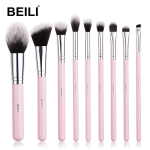 BEILI meigipintslite komplekt Case Prefessional Foundation Powder lauv&auml;rvi kosmeetikapintslikomplektiga Roosa meigivahendite hoidik 9pcs roosa