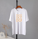 Hirsionsan Little Daisy Print naiste T-s&auml;rk, uus Basic 100% puuvillast suvetopsid t&uuml;drukutele Korea magus l&uuml;hikeste varrukatega naiste s&auml;rk M valge