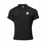 Muscleguys Meeste Lukuga Polo T-s&auml;rgid Mood Puuvillane Fitness Polo T-s&auml;rk L&uuml;hikeste varrukatega J&otilde;usaali Kulturismi Riietus Inglismaa stiilis M must