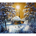 Snow Scenic DIY 5D Teemantmaal T&auml;isringi puur maastik Teemanttikandid Ristpistes mosaiikkomplektid Seinakunst Kodukaunistus Full Round 20x30CM