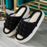 Linane paar paksu p&otilde;hjaga puuvillased linased sandaalid Kodusussid Naiste sussid 36 kollane