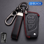 Nahast auto kaugjuhtimispuldi v&otilde;tme t&auml;iskaanega &uuml;mbris Toyota Auris Corolla Reiz Avensis Verso Yaris Aygo Rav4 Scion TC IM kestahoidja puldi jaoks D stytle Black