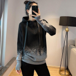 Kevadine pullover 2022 uus moodne gradient kootud kampsun kampsun naiste avar k&otilde;hukate salendav kapuutsiga sviiter One Size must