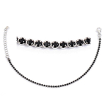 Les Tr&eacute;sors De Lily [R3907] &ndash; h&otilde;bedane k&auml;ev&otilde;ru 'Sissi' must h&otilde;be (roodiumiga kaetud) - 2 mm must