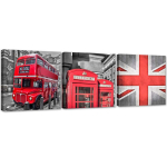 Kolmest pildist koosnev komplekt l&otilde;uenditr&uuml;kis London Red 90x30 punane