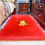 Uus pehme lambanahk magamistoa vaip imitatsioon voodi matt elutoa vaip Diivani padi Valged vaibad elutoa karusnahast vaip 50*50