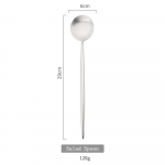 Kuldne S&ouml;&ouml;giriistade Matt Salati Serveerimislusikas S&ouml;&ouml;giriistade Komplekt 304 Roostevaba Teras Lauan&otilde;ud Salati Jaotamise N&otilde;ud Kahvel Lusikas Komplekt 1Pcs Silver Spoon