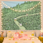 Armsa multifilmi taustal riidest rippuv riie tuuletoas &uuml;hiselamu Seinariie Magamistoa paigutus Voodi&auml;&auml;re kaunistus gobel&auml;&auml;n 75x75cm30x30inch