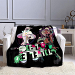 Minu m&auml;ngutekk Uusim mood armas kalmaari tr&uuml;kkimine Splatoon mustriga ristk&uuml;likukujuline flanelltekk unikaalne diivanvoodi tekk 75x90cm