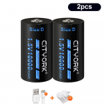 CITYORKi 1,5 V aku laetav liitium-ioonaku D-t&uuml;&uuml;pi USB laadimine R20 LR20 liitiumaku gaasipliidi RC drooni jaoks