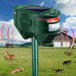 T&auml;iendage 2-poolne 180&deg; ultraheli p&auml;ikeseenergia kahjurite t&otilde;rjuja p&auml;ikeseenergia/USB laetava liikumisanduri t&otilde;rjuja Animal repeller roheline
