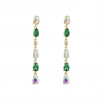 Pinkdudu Fashion Summer 4 V&auml;rvi Vesi Tilk K&otilde;rvar&otilde;ngad Romantiline Elegantne Mitmev&auml;rviline Klaasist Tutik&otilde;rvar&otilde;ngas Naiste Ehted PD1288 roosa punane v&auml;rv