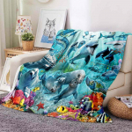 Ookeani delfiinimustriline tekk 3D-prinditud tekk soe pehme vooditekk elutuba magamistoa diivan tekk Viskatekid 130x150cm
