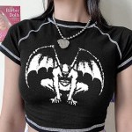 Naiste T-s&auml;rk Harajuku Top Vintage Korean Demon Punk Gothic Anime Print Clothing Slim Fit Anime T-s&auml;rk S