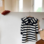 Lastele t&uuml;drukutele triibuline kleit pikkade varrukatega 11