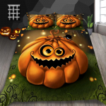 Halloweeni voodipesu tekikate ja padjap&uuml;&uuml;r AU King, &uuml;he-/kaheinimesevoodi t&auml;issuuruses Pehme mugav tekikott Kodukaunistus DE 100x135cm