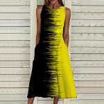 Suvemood Seksikas varrukateta kleit Pehme vabaaja 3D-sinine gradienttr&uuml;kiga kleit Varrukateta sling-kleit suvine ripatsiga kleit XS