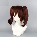 Seitse surmapattu Diane Cosplay parukad pruunid topelt hobusesabadega kuumakindlad s&uuml;nteetilised juuksed parukas Halloween One Size pruun